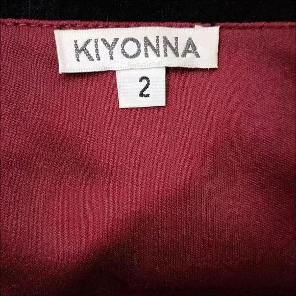 Kiyonna Lace Dress Faux Wrap Knee-Length Black Burgundy Women's 2X - Picture 3 of 5